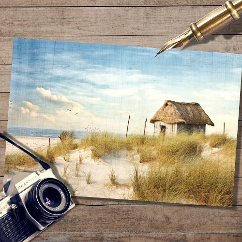 Small Straw Covered Beach House 2 Decoupage Paper