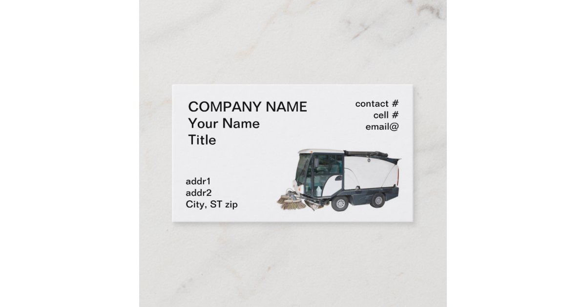 small street sweeper business card | Zazzle