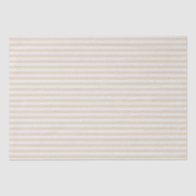 Small Stripes Beige Ivory Tissue Paper (Front)