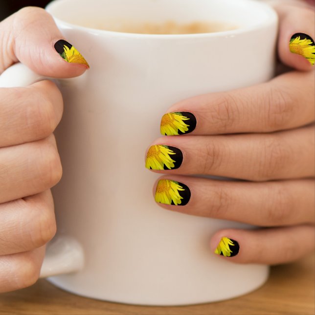 Small Sunflower Minx Nail Wraps (Insitu - Mug)