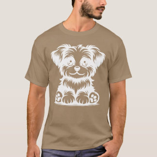 Small Sweet Dog Cute Dog Portrait vintage girl T-Shirt