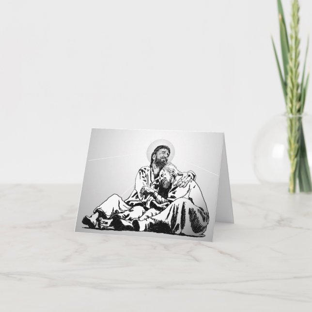 Small sympathy card with Hugging Jesus (Front)