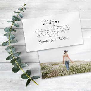 Small Sympathy Funeral Photo Thank You Note Card