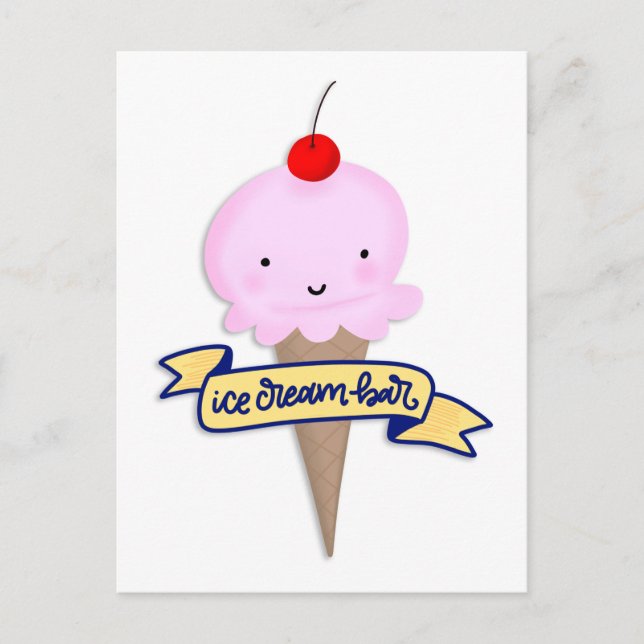 Small Table-Top Ice Cream Bar Sign Postcard (Front)