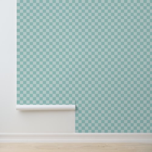 Small Teal Checkers Wallpaper