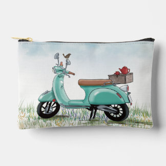 Small Teal Scooter  Accessory Pouch