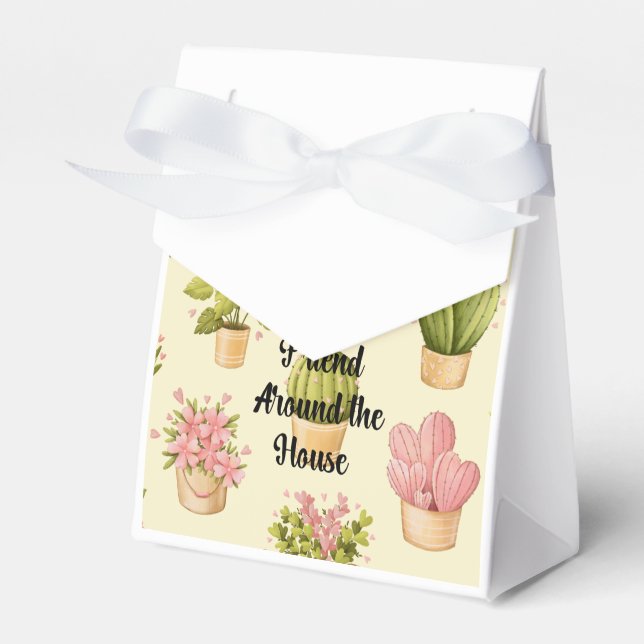 Small Tent Favor Box with Ribbon with Garden Quote (Front Side)
