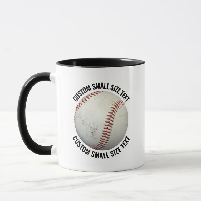 Small Text BLACK Combo 11oz Custom Baseball Mug (Left)