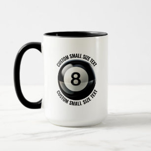 Small Text BLACK Combo 15oz Custom 8 Ball Mug