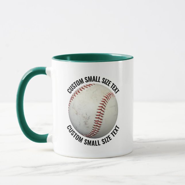 Small Text HUNTER GREEN Combo 11oz Custom Baseball Mug (Left)