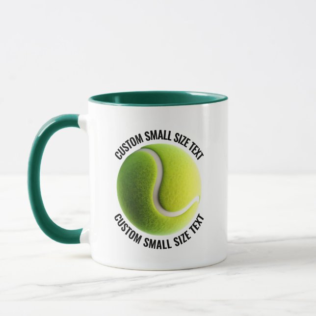 Small Text HUNTER GREEN Combo 11oz Custom Tennis Mug (Left)