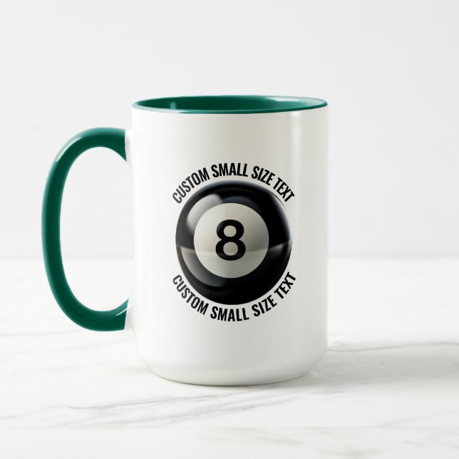 Small Text HUNTER GREEN Combo 15oz Custom 8 Ball Mug (Left)