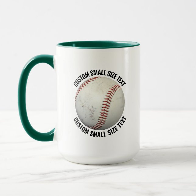 Small Text HUNTER GREEN Combo 15oz Custom Baseball Mug (Left)