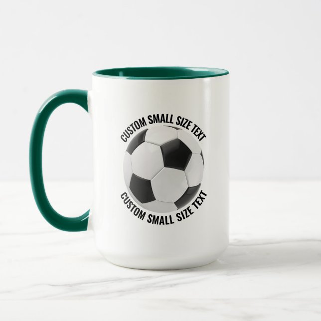Small Text HUNTER GREEN Combo 15oz Custom Soccer Mug (Left)
