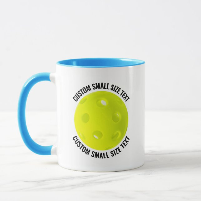 Small Text LIGHT BLUE Combo 11oz Custom Pickleball Mug (Left)