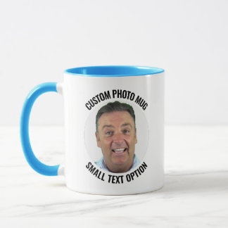 Small Text LIGHT BLUE Combo Personalized Photo Mug