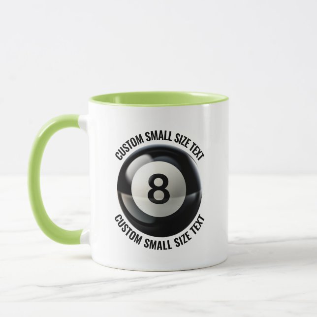 Small Text LIME GREEN Combo 11oz Custom 8 Ball Mug (Left)