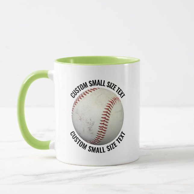 Small Text LIME GREEN Combo 11oz Custom Baseball Mug (Left)