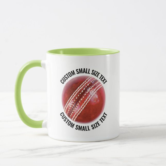 Small Text LIME GREEN Combo 11oz Custom Cricket Mug (Left)