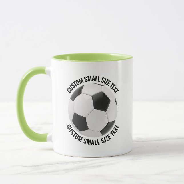 Small Text LIME GREEN Combo 11oz Custom Soccer Mug (Left)