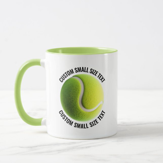 Small Text LIME GREEN Combo 11oz Custom Tennis Mug (Left)