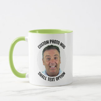 Small Text LIME GREEN Combo Personalized Photo Mug