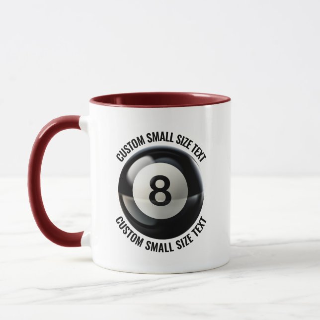 Small Text MAROON Combo 11oz Custom 8 Ball Mug (Left)