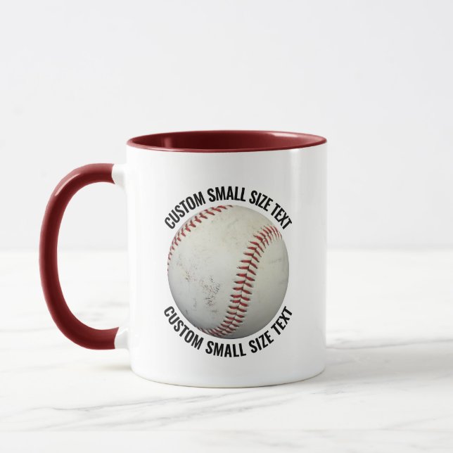 Small Text MAROON Combo 11oz Custom Baseball Mug (Left)