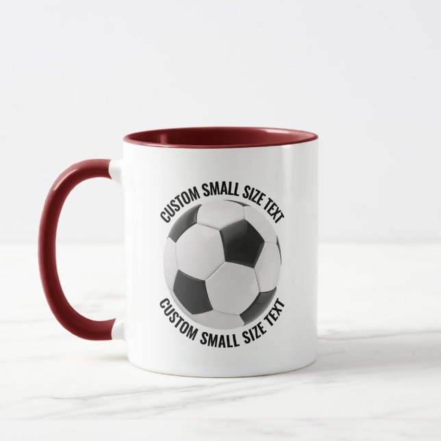 Small Text MAROON Combo 11oz Custom Soccer Mug (Left)