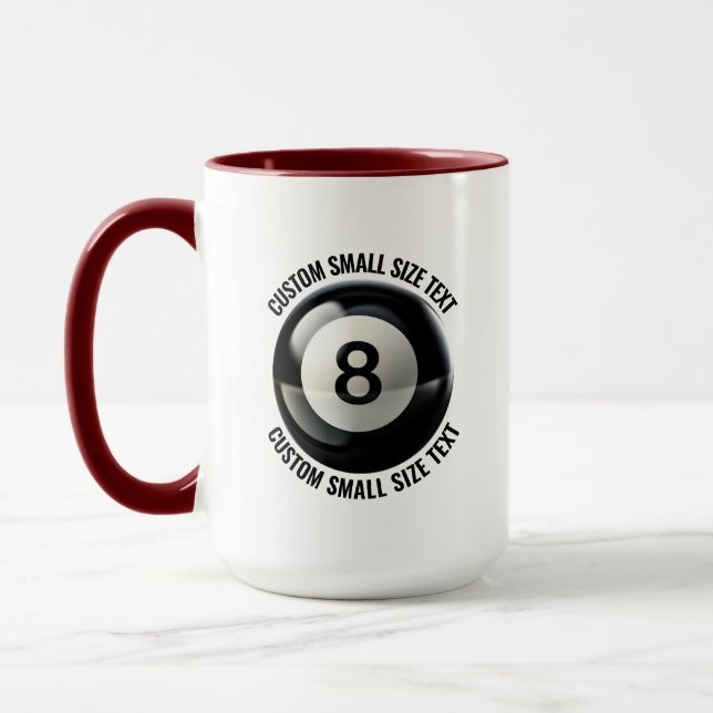 Small Text MAROON Combo 15oz Custom 8 Ball Mug (Left)