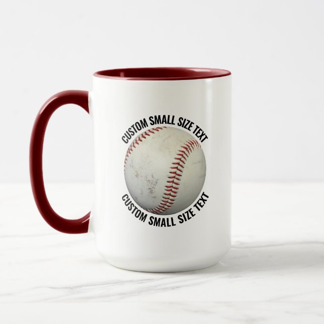 Small Text MAROON Combo 15oz Custom Baseball Mug (Left)