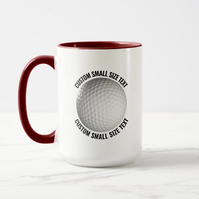 Small Text MAROON Combo 15oz Custom Golf Mug (Left)