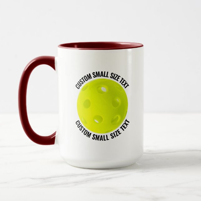 Small Text MAROON Combo 15oz Custom Pickleball Mug (Left)
