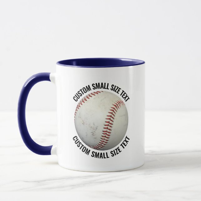Small Text NAVY BLUE Combo 11oz Custom Baseball Mug (Left)