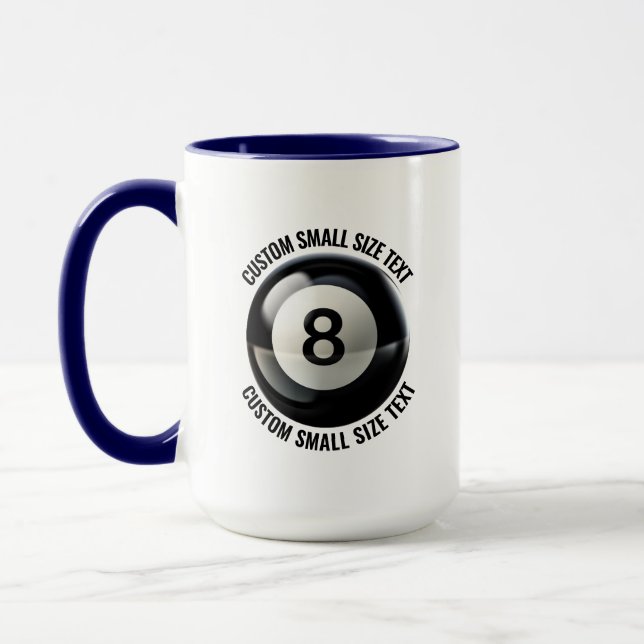 Small Text NAVY BLUE Combo 15oz Custom 8 Ball Mug (Left)