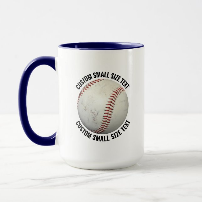 Small Text NAVY BLUE Combo 15oz Custom Baseball Mug (Left)