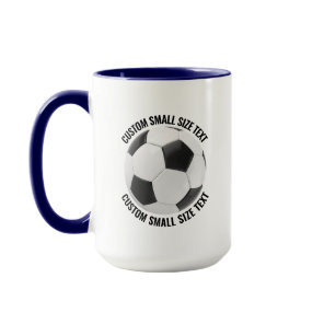 Small Text NAVY BLUE Combo 15oz Custom Soccer Mug