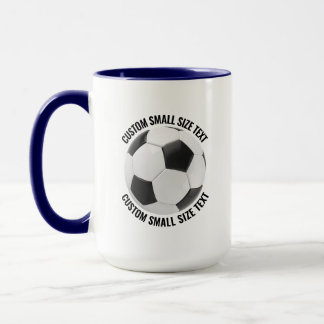 Small Text NAVY BLUE Combo 15oz Custom Soccer Mug