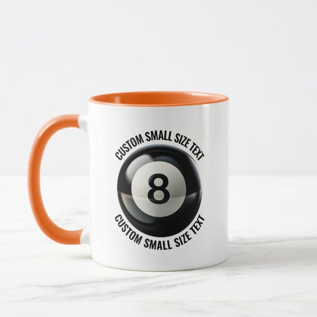 Small Text ORANGE Combo 11oz Custom 8 Ball Mug (Left)