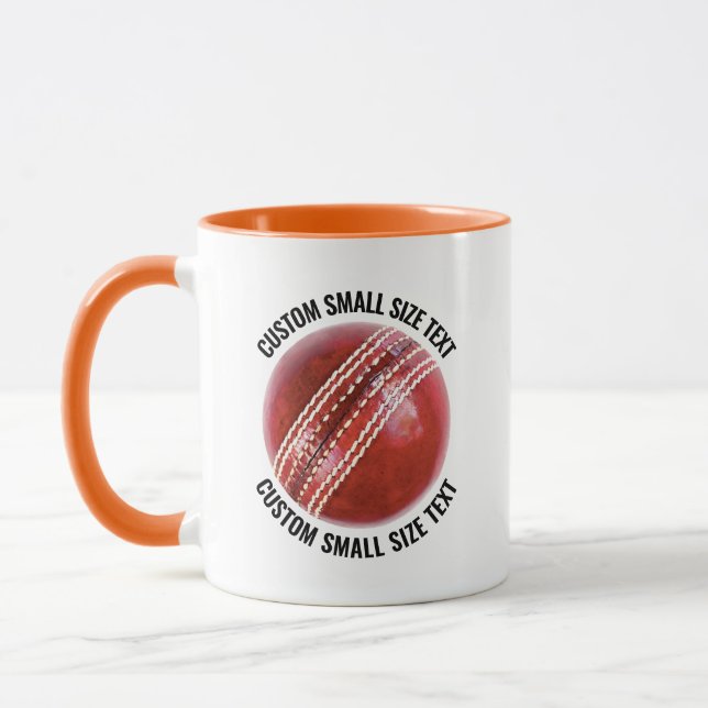 Small Text ORANGE Combo 11oz Custom Cricket Mug (Left)