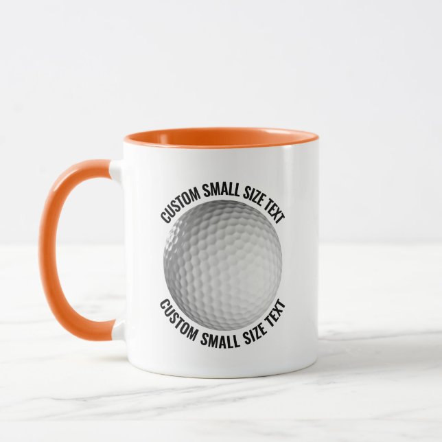 Small Text ORANGE Combo 11oz Custom Golf Mug (Left)