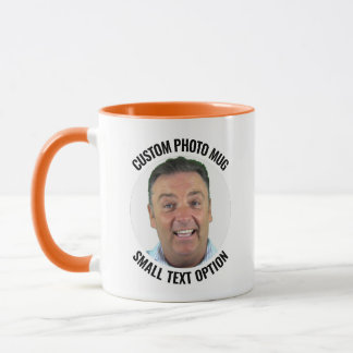 Small Text ORANGE Combo Personalized Photo Mug