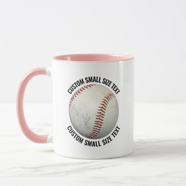 Small Text PINK Combo 11oz Custom Baseball Mug (Left)