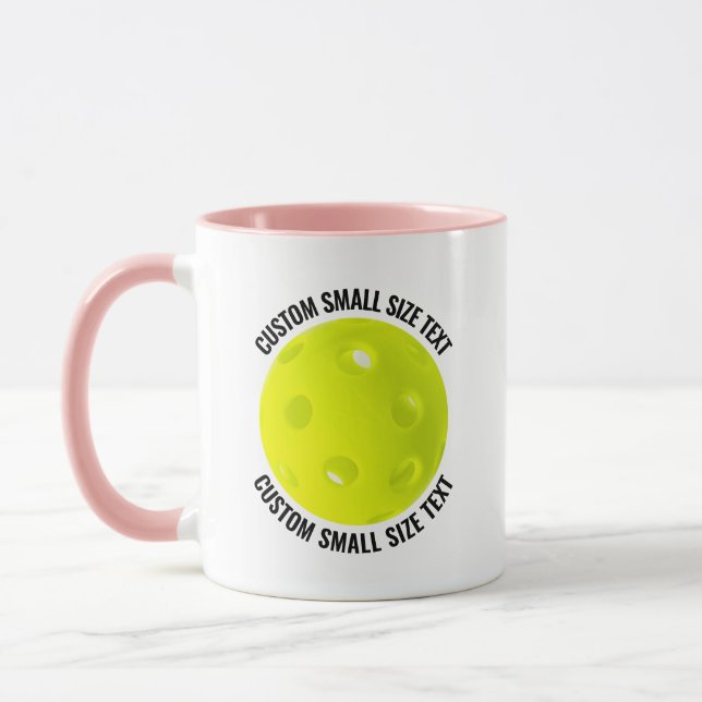 Small Text PINK Combo 11oz Custom Pickleball Mug (Left)