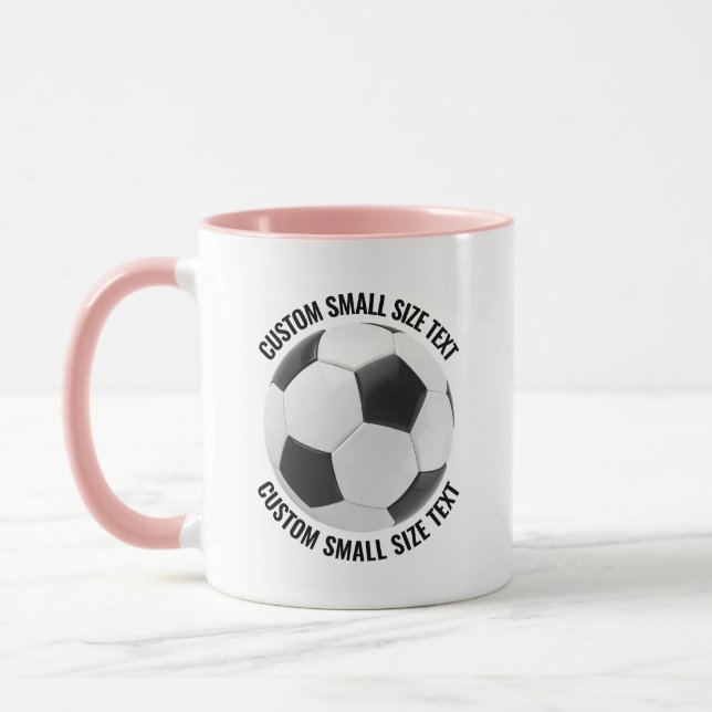 Small Text PINK Combo 11oz Custom Soccer Mug (Left)