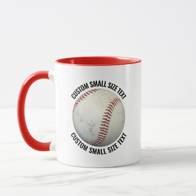 Small Text RED Combo 11oz Custom Baseball Mug (Left)