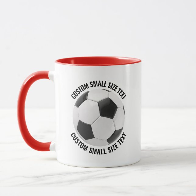 Small Text RED Combo 11oz Custom Soccer Mug (Left)