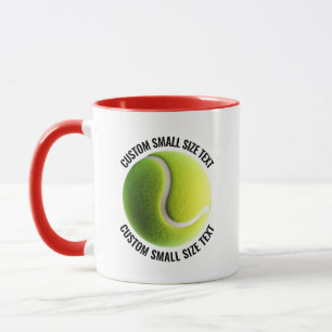 Small Text RED Combo 11oz Custom Tennis Mug