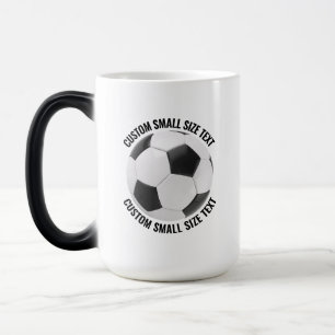 Small Text & Soccer Ball 15oz Custom Heat Changing Color Morph Mug
