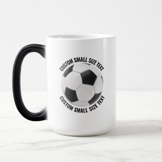 Small Text & Soccer Ball 15oz Custom Heat Changing Color Morph Mug